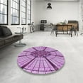 thumbnail image 3 of Ahgly Company Indoor Square Patterned Pastel Purple Pink Area Rugs, 6' Square, 3 of 6