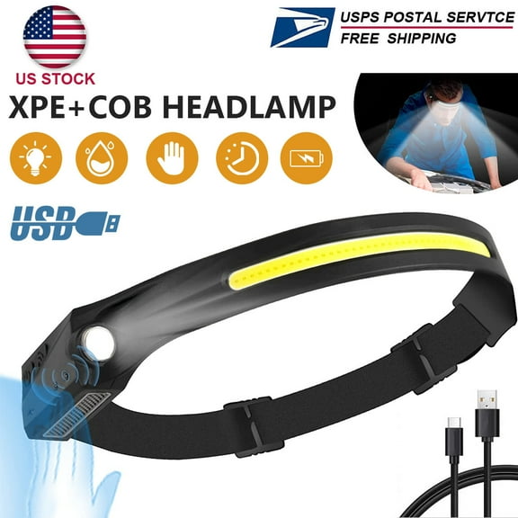Waterproof COB Headlamp Night Buddy LED Motion Sensor Head Torch Headlight Lamps