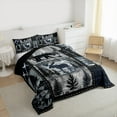 thumbnail image 3 of Manfei Boys Girls Animal Bear Deer Wolf 3-Piece Full Size Comforter Sets,Retro Rustic Cabin Bedding Comforter Set,Geometric Plaid Grid Lightweight Bedding Sets,Luxury Bedroom Decor,Reversible, 3 of 8