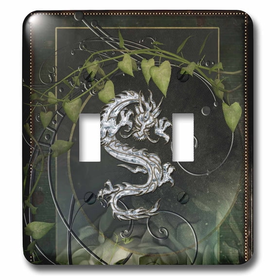 3dRose, Wonderful decorative chinese dragon on vintage background, double toggle switch