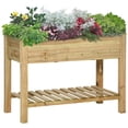 thumbnail image 1 of Outsunny 45” x 22” x 33” Elevated Wooden Planter Box with Legs and Storage Shelf for Backyard, Patio, Balcony, 1 of 10