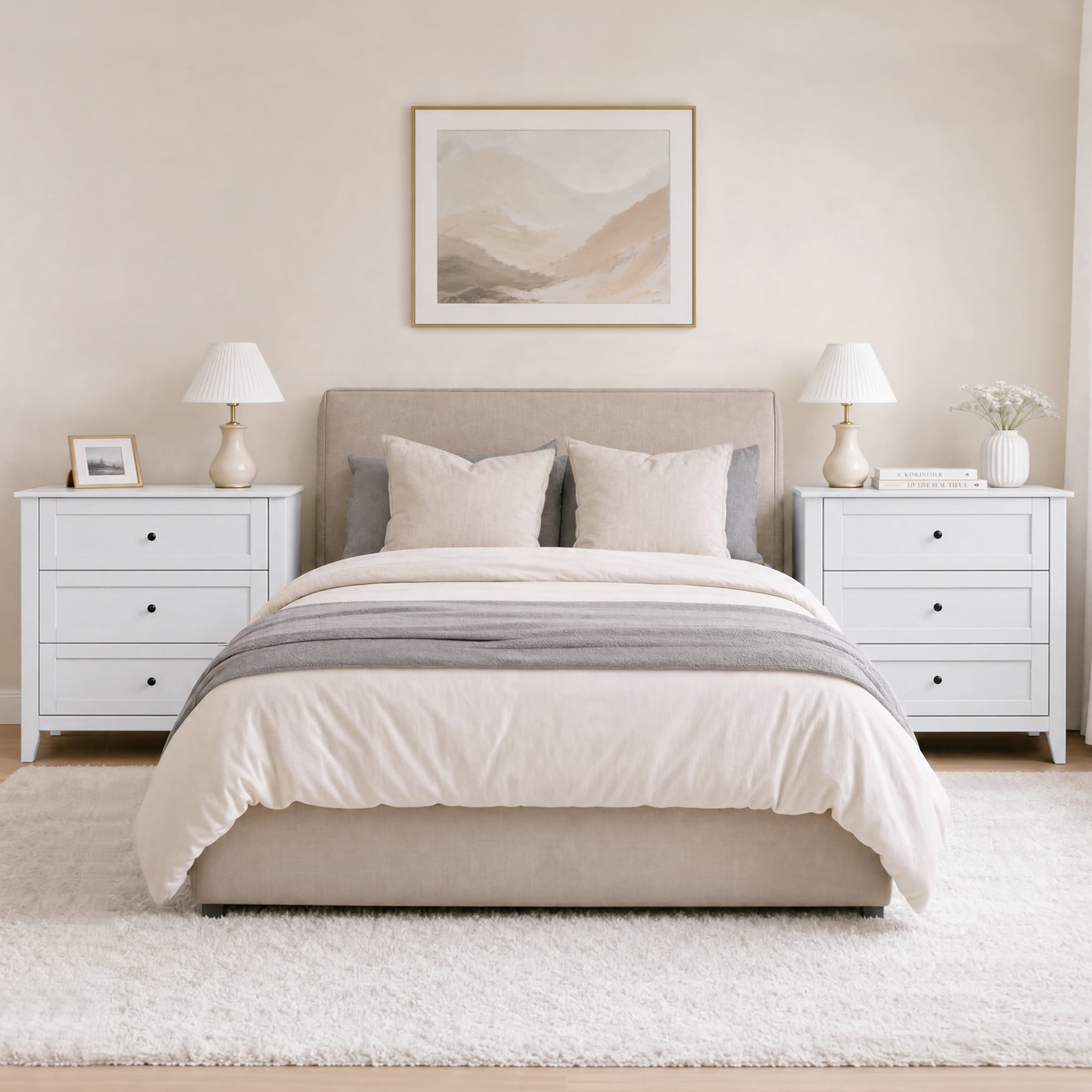3-Drawer Farmhouse Dresser 27.6 Wide Wooden Chest with Tapered Legs Easy Assembly Compact Storage for Bedroom Entryway Living Room Small Spaces-White