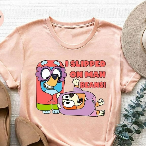 I Slipped On Mah Beans T-Shirt, Bluey Grandma Shirt, Bluey Grannies Shirt, Bluey Family Shirt, Funny Bluey Shirt, Bluey Theme Xmas Gift, Unisex S-5XL Hot Trending Shirt, Vintage Birthday Gift