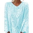 thumbnail image 2 of Frontwalk Women Sundress Swing T Shirt Dress Summer Short Mini Dresses Ladies Loose Flare Sleeve Light Blue 3XL, 2 of 4