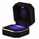 thumbnail image 1 of AVESON Caja de Anillo de Lujo, Caja de Anillo de Boda Cuadrada de Terciopelo Caja de Regalo de joyería con luz LED para Propuesta de Compromiso de Boda, Negro, 1 of 5