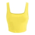 thumbnail image 3 of DuoJiaJ Women's Comfortable Sleeveless Camisole Square Neck Double Layer Fitness Casual Basic Open Navel Bra Women’s Basic Tank Tops, 3 of 3