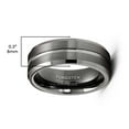 thumbnail image 3 of Metal Masters Mens Tungsten Carbide Ring Gunmetal Wedding Band Grooved Ring 8mm Comfort-Fit, 3 of 5