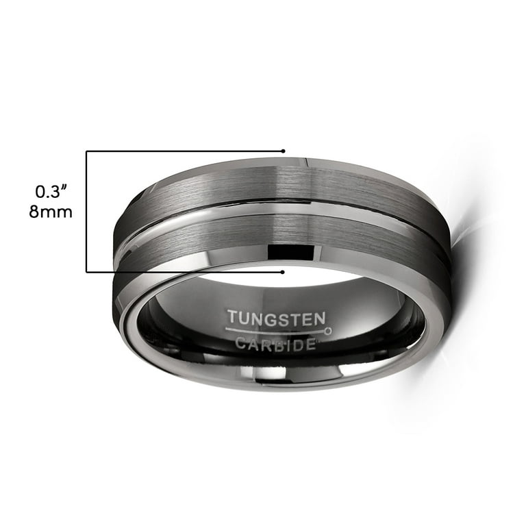 Metal Masters Mens Tungsten Carbide Ring Gunmetal Wedding Band