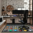 thumbnail image 7 of Block Game Rug Teen Boys Carpet with Pixel Game Element Decoration Mat, Block Game Rugs for Boy's Bedroom Bathroom Living Room Playroom, Non-Slip Children Gaming Area Rugs (Grey, 79" x 59"), 7 of 7