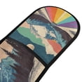 thumbnail image 4 of Yayeee Double Oven Mitt Kitchen Heat Resistant Baking 35" x7" Quilted Glove, Colorful Road at Night, 4 of 6