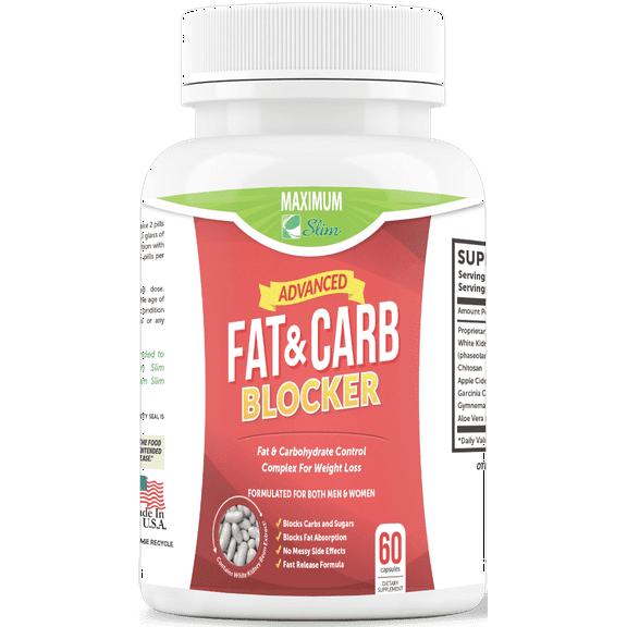 MAXIMUM Slim Carb Support Supplement with White Kidney Bean, 60 Count