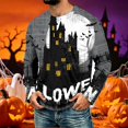 thumbnail image 4 of Halloween Shirts for Men Skeleton Ghost Graphic Long Sleeve Casual Shirt Spider Breathable Quick Dry Crew Neck Fashion Fall Costumes L, 4 of 5