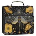 thumbnail image 2 of Water-Resistant 3-Ring Binder Organizer with Multiple Pockets Zipper Binder Bag for Office Mystical Moth Pattern, 2 of 8