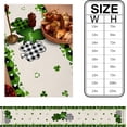 thumbnail image 6 of Lucky Clover Table Runner 90 Inches Long St. Patricks Day Lucky White Green Plaid Shamrock Table Runner Dresser Scarves for Dinner Parties Washable Cotton Linen Table Runners 13" x 90", 6 of 6