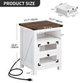 thumbnail image 6 of Dextrus Farmhouse Nightstand with Charging Station, LED End Table Side Table w/Open Shelf, 6 of 9