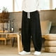 thumbnail image 4 of Pantalones largos para hombre, casuales, de moda, para vacaciones, lisos, casuales, con cintura elástica y bolsillos., 4 of 8
