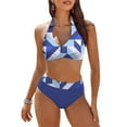 thumbnail image 2 of YDLCAFD Easter Women's Fresh Printed Quick Drying Strap Bikini Split Swimsuit, 2 of 7