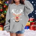 thumbnail image 5 of Toddler Girls Graphic Hoodie Merry Christmas Print Hooded Sweatshirt Festive Pullover Top Fall Fashion Clothing Size 1-2T ,Gray, 5 of 5
