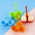 thumbnail image 3 of D-GROEE Egg Poacher Food-Grade 3 Holes Temperature Resistance Silicone Egg Cooker Egg Holder Cup Cooking Accessories, 3 of 3