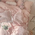 thumbnail image 3 of Juego de cama suave con decoración de encaje, tela cepillada respetuosa con la piel, suministros de cama de princesa, 3 of 3