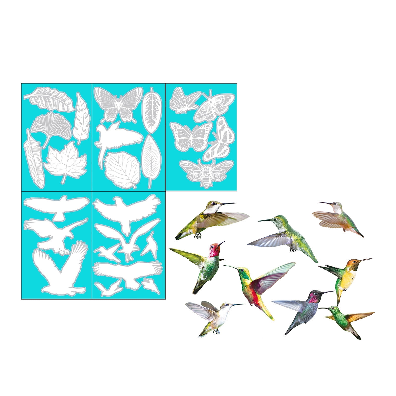 PUIYRBS Window Decals for Birds Strikes Hummingbird Window Clings Anti