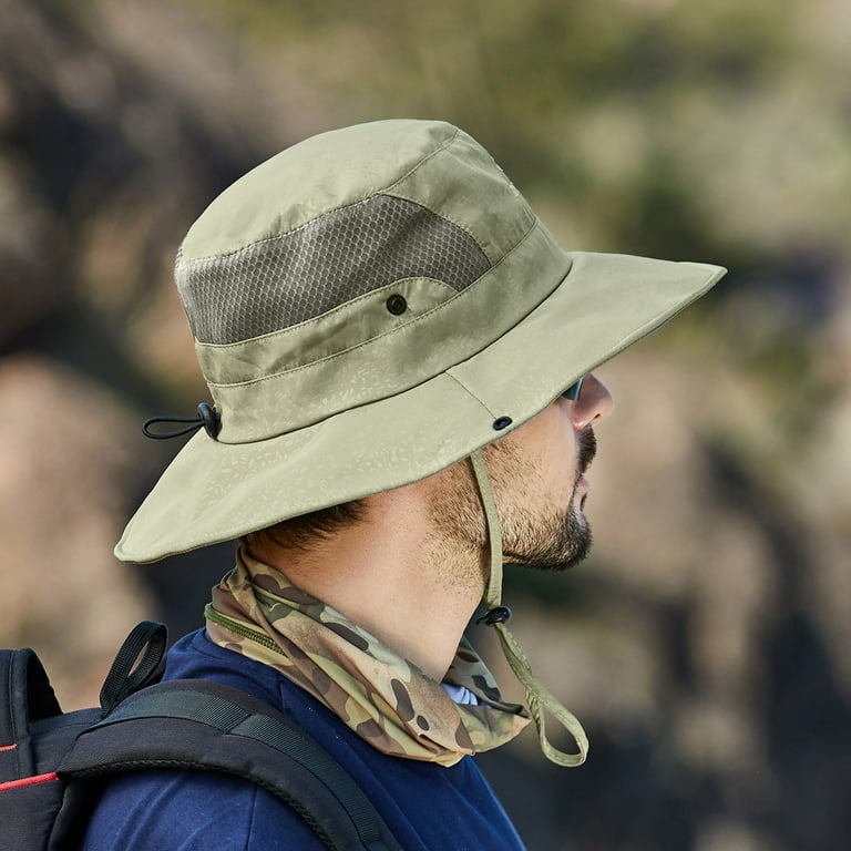 Fishing Clothes Men Men Mountaineering Fishing Solid Color Hood Rope  Outdoor Shade Foldable Casual Breathable Bucket Hat 
