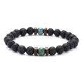 thumbnail image 1 of Hombres Mujeres Piedra Natural Lava Rock Difusor Pulsera Elástica Yoga Ágata Cuentas Pulsera Brazalete, 1 of 5