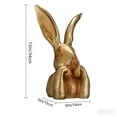 thumbnail image 4 of Large Easter Gold Bunny Table Easter Decor 13" Thinking Rabbits Figurine Resin Table Centerpiece For Home Indoor Elegant Easter Gift, 4 of 7