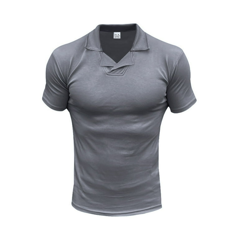 Yiliang Mens Trendy Flexible EcoSmart Polo Shirt Sweat Wicking Top