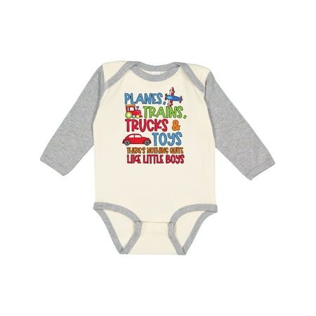 

Inktastic Planes Trains Trucks and Toys Nothing Quite Like Little Boys Gift Baby Boy Long Sleeve Bodysuit