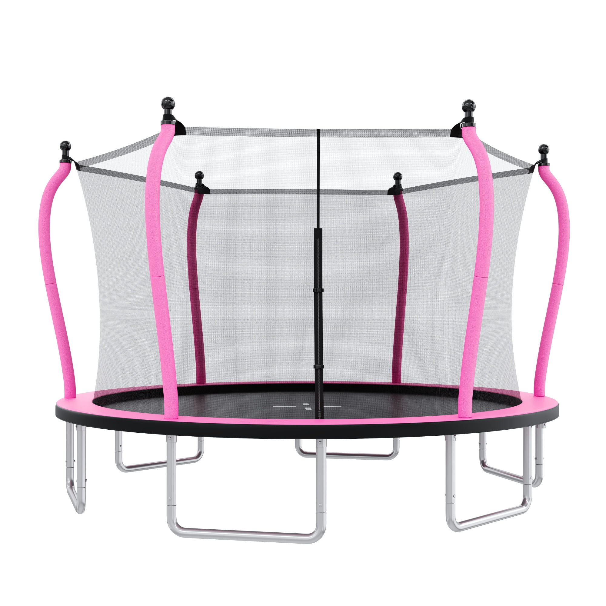 Alvantor 14Ft Trampoline for Kids & Adults, Pumpkin Trampoline with Enclosure Net and Ladder for Backyard Pink