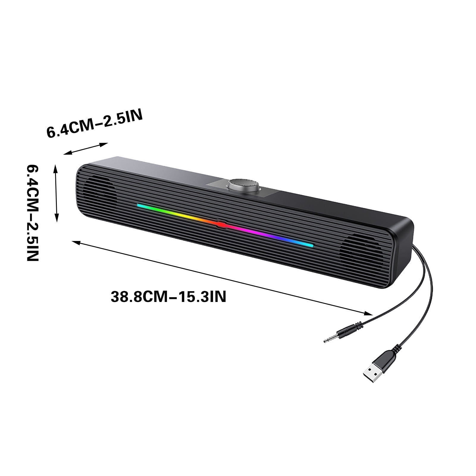 Byujiro Computer Speaker RGB PC Speaker USB Powered 3.5mm AUX Cable for PC Laptop Tablet Phone for Gaming, Music & Home Office