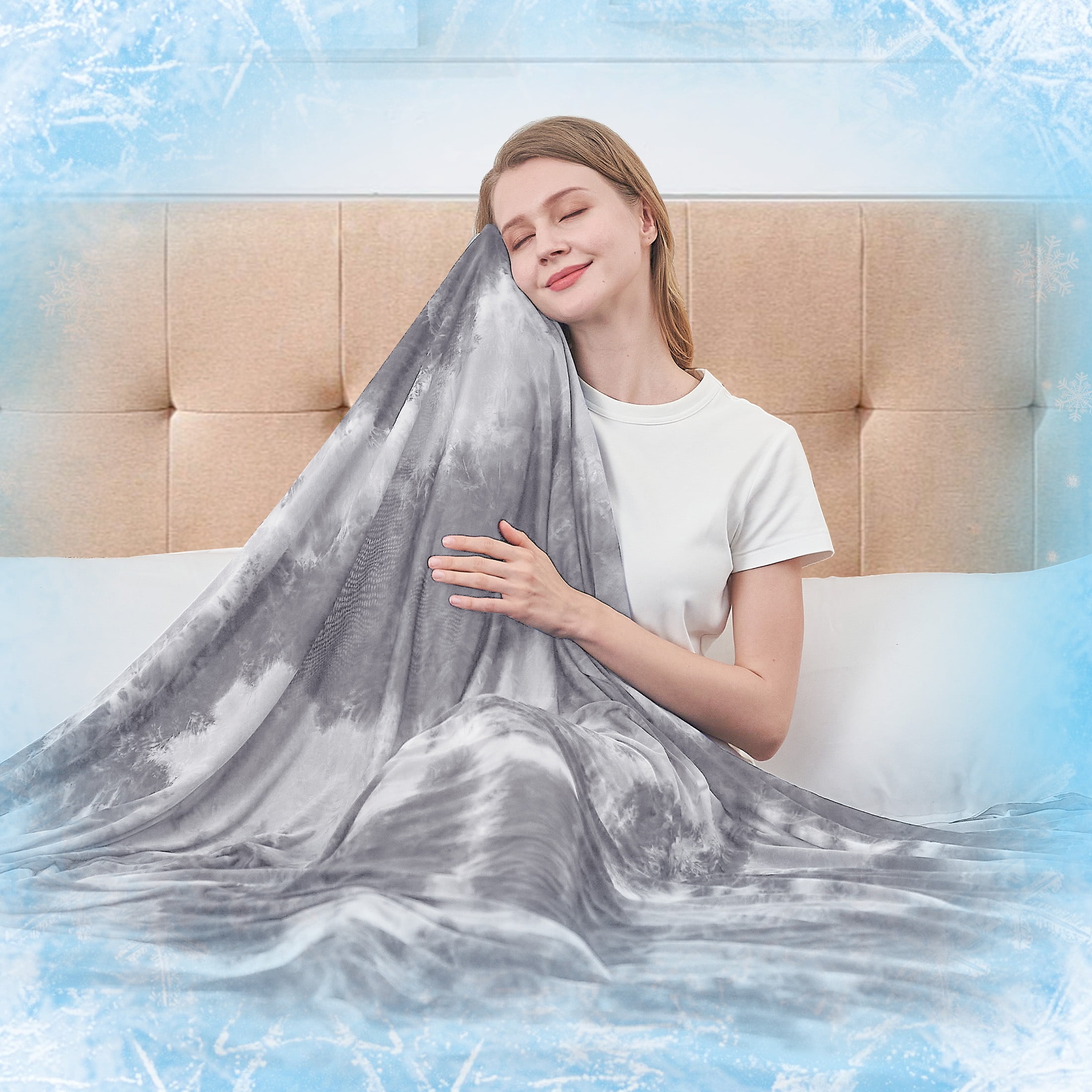 Teler Cooling Blanket for Hot Sleepers, Lightweight Summer Cold Thin Blankets for Sleeping, Twin Size(60.2"*80.2"), Grey