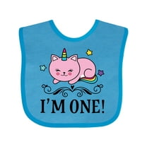 Inktastic First Birthday Unicorn Cat Girls Girls Baby Bib