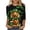 Green#18, variant on JTZGDY Plus Size St. Patrick's Day Tops for Women Dressy Casual Green Shamrock Clover Pattern Print 3/4 Sleeve Crewneck Tunic Shirts Loose Oversized Comfy Holiday Outfit Tees Blouse