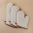 thumbnail image 3 of GROFRY 1 Pair Oven Mitts Insulated Protective White Non-slip Oven Baking Mittens Household Supplies, 3 of 8