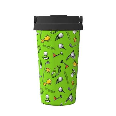 

KLL Golf Sport Club Pattern Stainless Steel Vacuum Insulated Tumbler - Carry Insulated Coffee Mug - Reusable Insulated Cold Brew Iced Coffee Cup Thermos