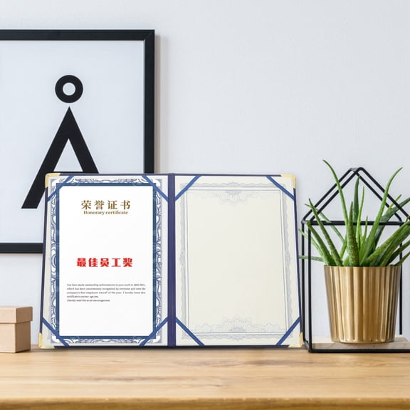 Masteelf Diploma Cover Certificate Holder Document Holder A3 Size Pu Leather 1 Set for Graduation and Award Documents