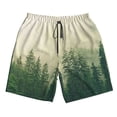 thumbnail image 5 of Goofa Fog Forest Printed Mens Swim Trunks Summer Quick Dry Short Beach Swimwear Bathing Suits-, 5 of 9