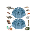 thumbnail image 1 of Trampa Plegable Red Pesca Cangrejos Peces Jaibas 16 Agujeros, 1 of 5