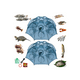 thumbnail image 1 of Trampa Plegable Red Pesca Cangrejos Peces Jaibas 16 Agujeros, 1 of 5