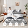 thumbnail image 3 of Manfei Vintage Wolf Print Full Size Comforter Sets,Gray Check Pine Bedding Comforter Set,Light Gray Reversible,3pcs,1 Comforter and 2 Pillowcases, 3 of 7