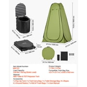 VEVOR Portable Camping Toilet, 330 lbs Load Capacity, Folding Camping Toilet with Pop-Up Privacy Tent