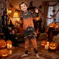 thumbnail image 2 of Halloween Family Pajamas Set Long Sleeve Crew Neck, Soft Matching Halloween Pajamas with Bat Pumpkin Print, Spooky Family Halloween Pajama Set Sleepwear, 2 of 5
