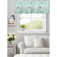 thumbnail image 4 of Summer Ocean Coral Conch Fish Valances for Windows,Kitchen Valance Rod Pocket Short Curtain, Gradient Green Geometric Valance Curtain Window Valances for Bedroom Bathroom Living Room 42x18in, 4 of 9