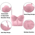 thumbnail image 4 of Mceream Corset Tops for Women Plus Size with Adjustable Spaghetti Strap Push up Bustier Lingerie Mesh Going Out Party Club Top Clubwear Camis Tee Pink XL, 4 of 7