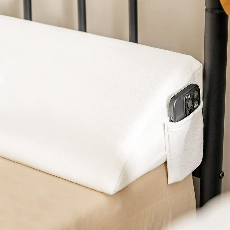 Bilot Bed Wedge Pillow Stopper Full Size Long Triangular Bolster Pillow with Convenient Side Pocket Removable Cover Close The 0 7 Bed Filler
