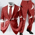thumbnail image 2 of Christmas Mens Suit 2 Piece Classic Fit One Button Xmas Jacket Blazer And Pant Set Elegant Slim Fit Winter Festive Party Christmas Suit, 2 of 5