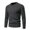 thumbnail image 4 of ZKCCNUK Men's Spring And Autumn New Youth Men's Knitwear Slim Fit Round Neck Pullover Sweater Casual Solid Color Bottoming Shirt Large Size Sweater, 4 of 5