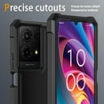 thumbnail image 5 of TJS for TCL K32 5G / K33 5G Phone Case, with Tempered Glass Screen Protector, Full Body Protective Heavy Duty Hybrid Bumper Cover (Black), 5 of 5